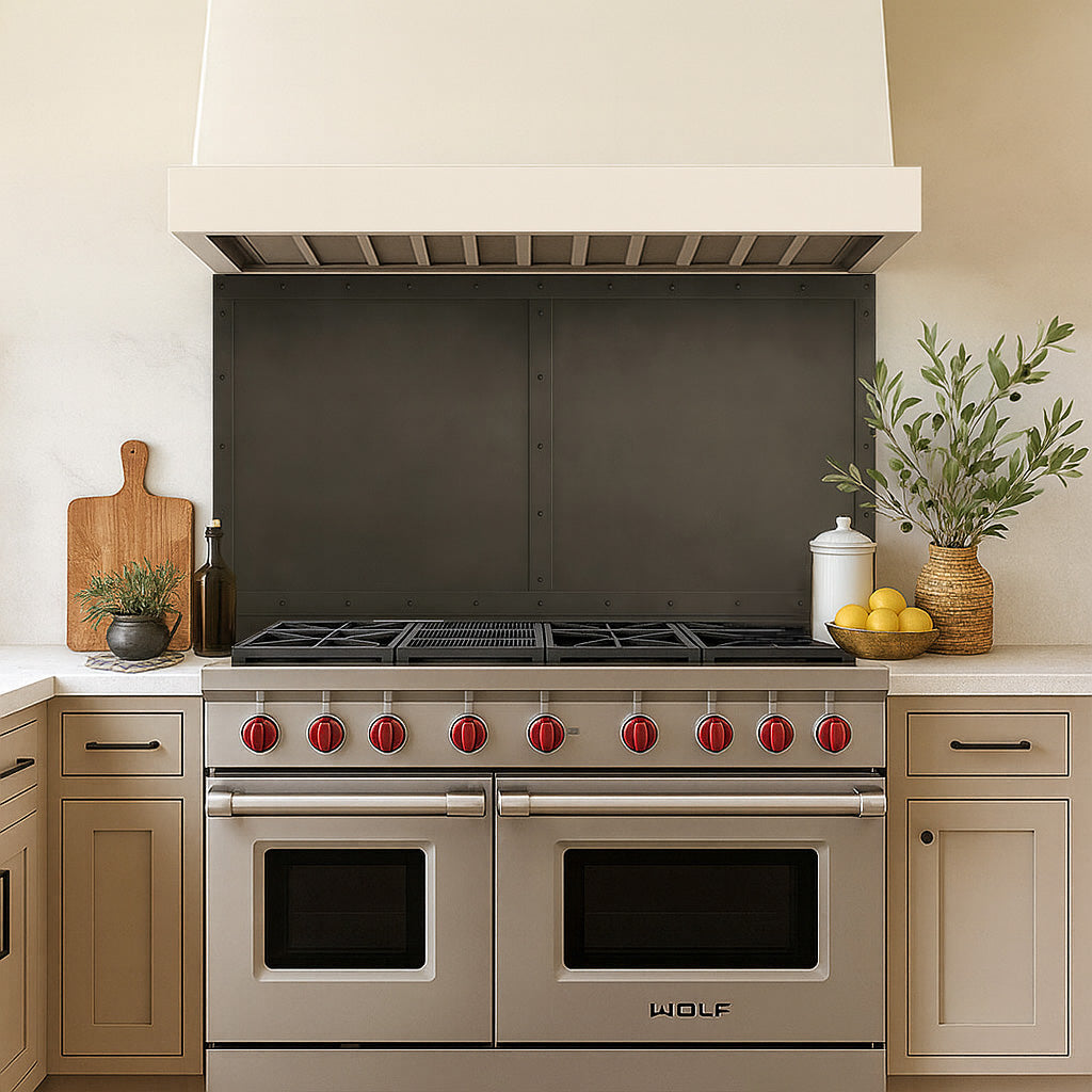 custom black backsplash in a custom kitchen
