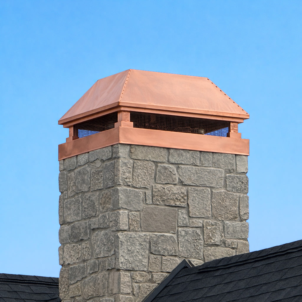 custom copper chimney cap for gas fireplaces