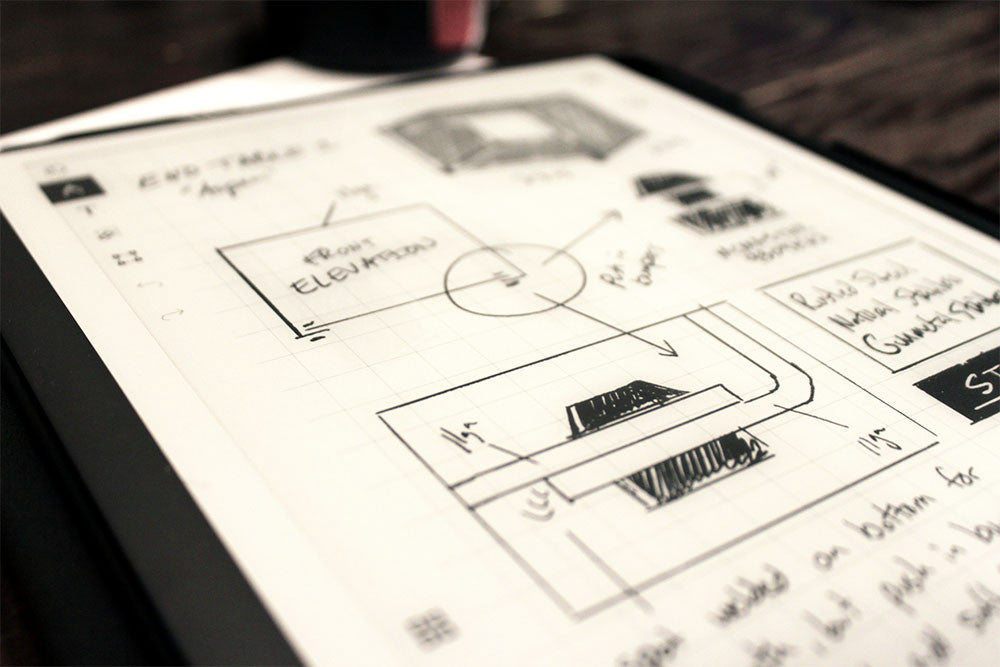 sketch of metal product using modern technology