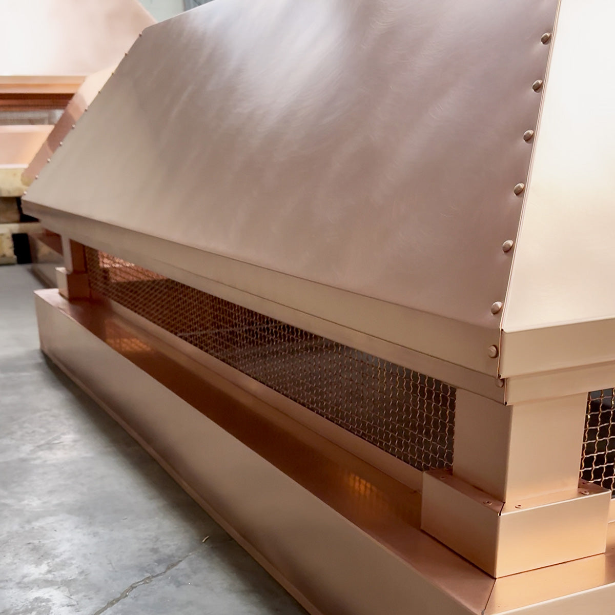 copper chimney cap screen detail